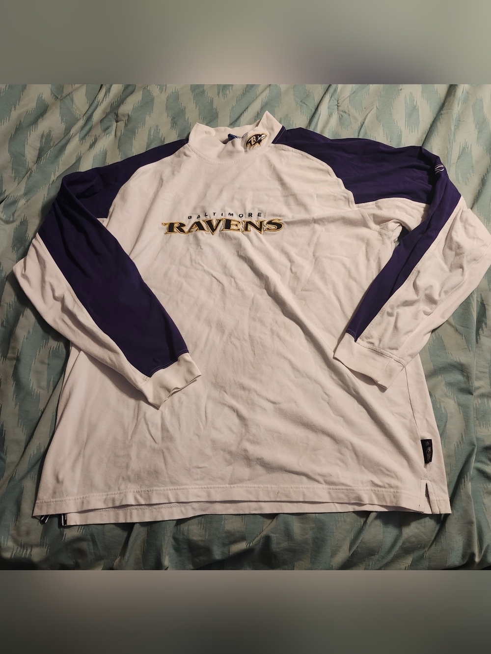 Vintage Reebok NFL Team Apparel Baltimore Ravens Mock Neck Long-Sleeve Men's 2XL